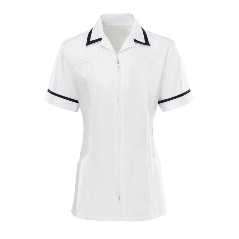 Women's tunic uniforms for healthcare professionals.